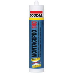 Soudal MONTAGE PRO 140 blanc, 310 ml colle de montage prête à l'emploi et à forte adhérence pour tous les supports de construction absorbants