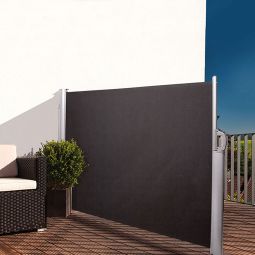 NOOR Store latéral anthracite Protection visuelle Tissu polyester 280 g/m², résistant aux intempéries, à l'usure, aux UV