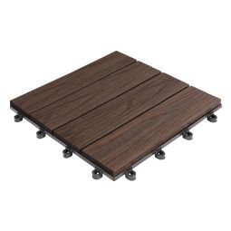 florco WPC dalle de terrasse click 3D brun 30x30x2,8cm, stable et solide système de click