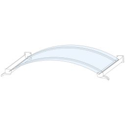 Auvent de porte d'entrée cintré ovale, gutta, BV-B auvent blanc Largeur : 160 ou 200 cm, Supports en aluminum/acier inox, couverture verre acrylique





















