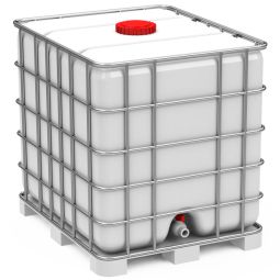 Cuve de récupération d'eau IBC blanc 1000 L dimensions 1200x1000x1200mm, avec un volume de 1000 L
