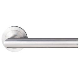 Poignée de porte-Garniture Griffwelt Ferrara en acier inoxydable mat argenté Installation facile avec rosace à vis, acier inoxydable de haute qualité.