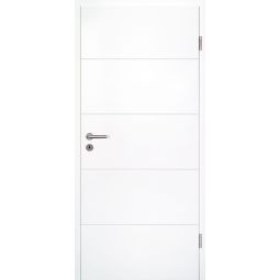 Porte de chambre bois blanc laqué Luanda, Wellker Insertion en nid d'abeille, porte avec fraisages horizontaux de la surface