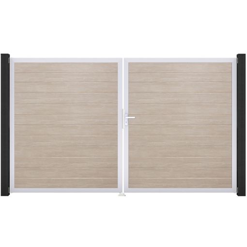 Portail double clôture à lames 2