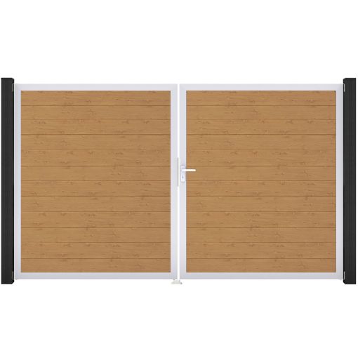 Portail double clôture à lames 2