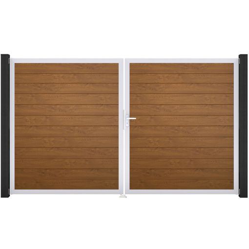 Portail double clôture à lames 2