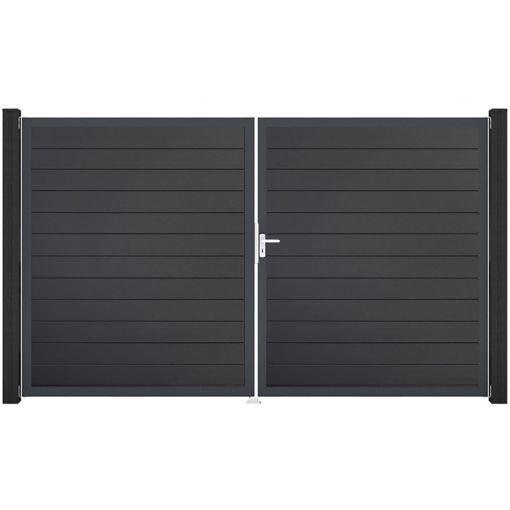 Portail double clôture à lames 2