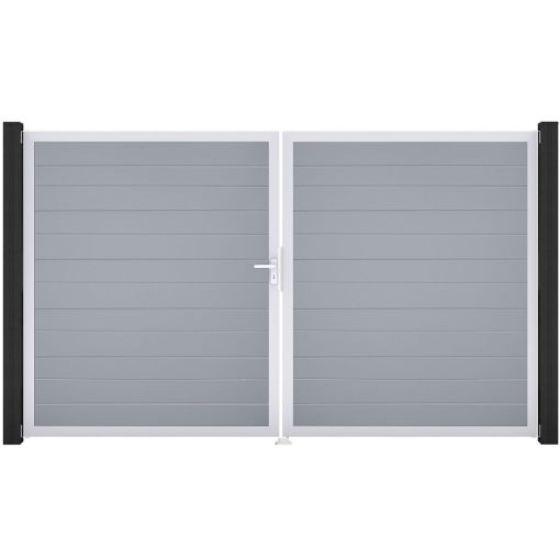 Portail double clôture à lames 2