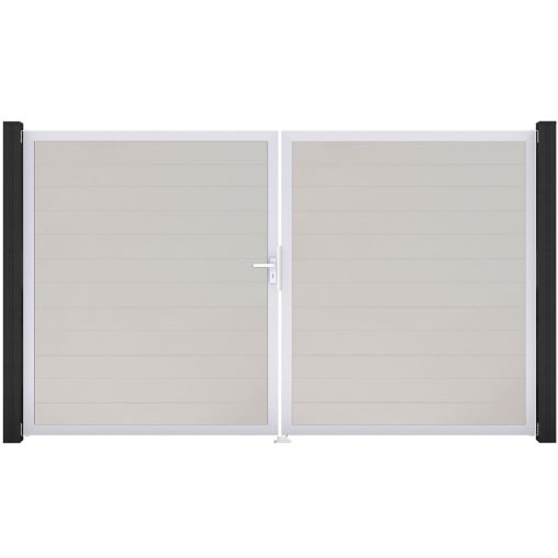 Portail double clôture à lames 2