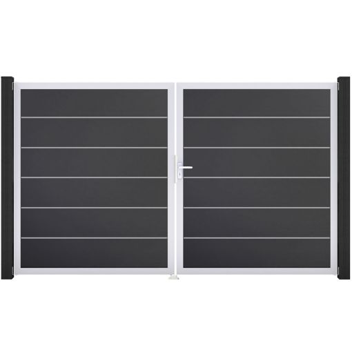 Portail double clôture à lames 2