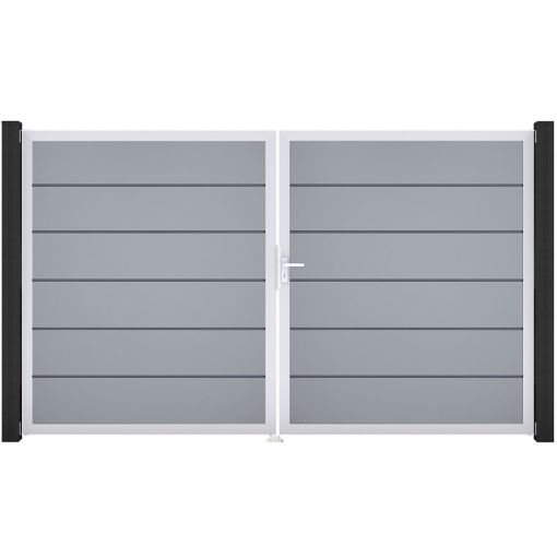 Portail double clôture à lames 2