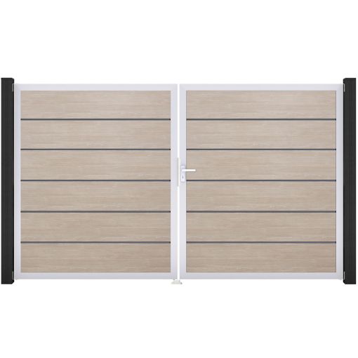 Portail double clôture à lames 2