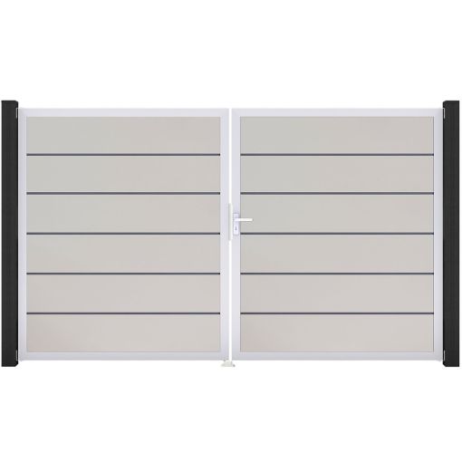 Portail double clôture à lames 2