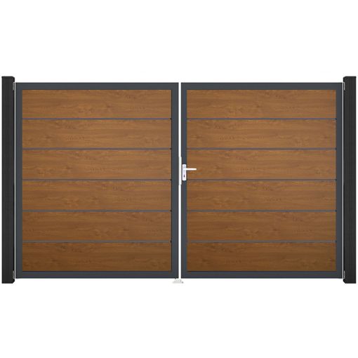 Portail double clôture à lames 2