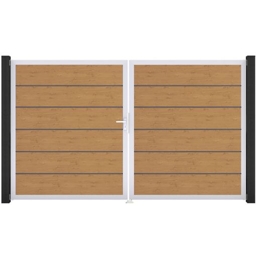 Portail double clôture à lames 2