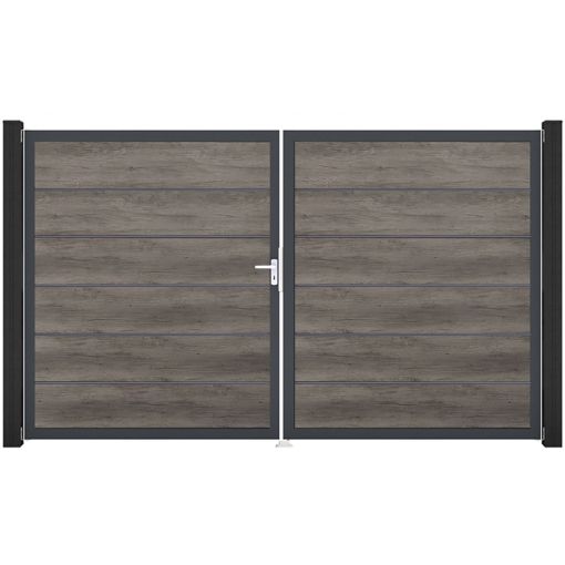 Portail double clôture à lames 2