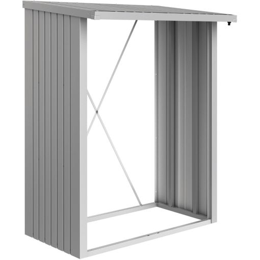 Abri bûches Biohort WoodStock argent 2