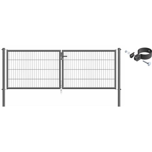 Portillon grillagé en kit anthracite-métallisé 2