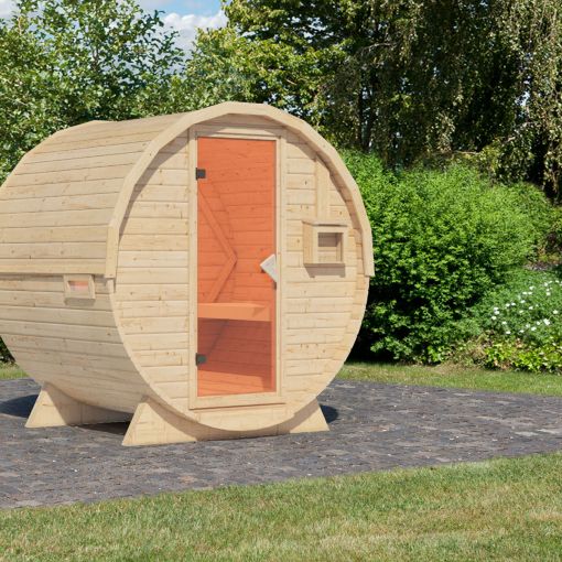 Sauna tonneau Karibu 1 naturel 2