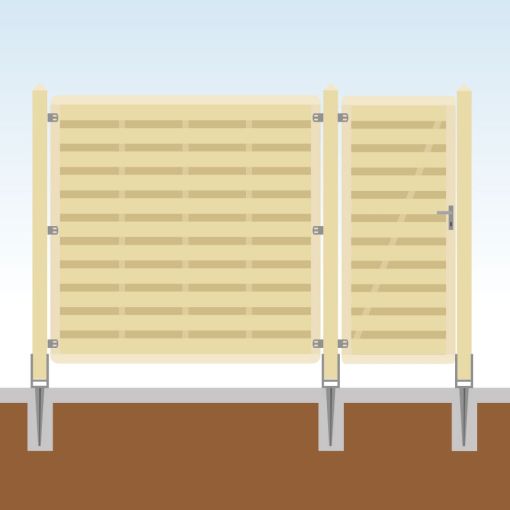 Clôture pare-vue bois, Set complet 2