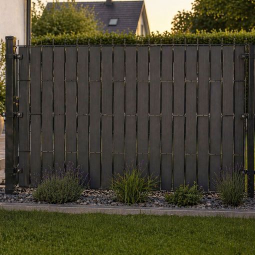 Bandes d'occultation verticales anthracite avec 2