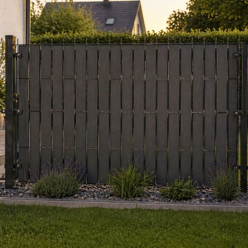 Bandes brise-vue verticales anthracite avec 2