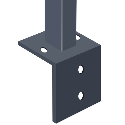 Poteau avec plaque angulaire soudée 2