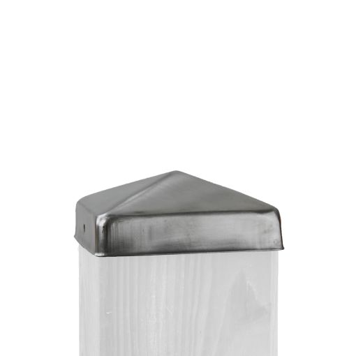 Chapeau poteau inox 9 cm, 2