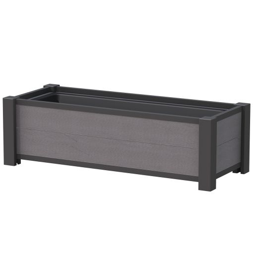 Jardinière bois composite anthracite 120x40x40cm 2