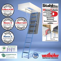Escalier escamotable métal Wellhöfer StahlBlau 5