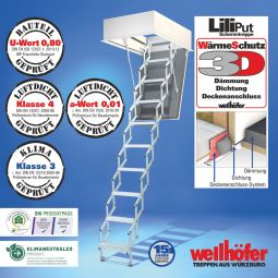 Escalier escamotable pliable en ciseaux 5