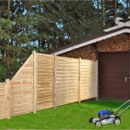 Clôture pare-vue bois T&J raccord 3