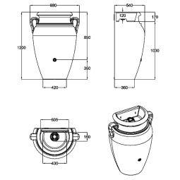 Récupérateur d'eau amphore murale 260 3