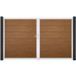 Portail double clôture à lames 3