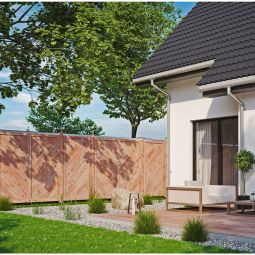 Clôture brise-vue à lames en 3