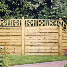 Clôture brise-vue à lames avec 3