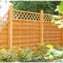 Clôture brise-vue à lames avec 4