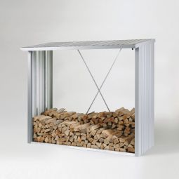 Abri bûches Biohort WoodStock argent 4