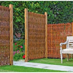 Clôture brise-vue en osier tressé 3