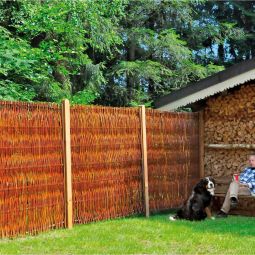 Clôture brise-vue en osier tressé 4