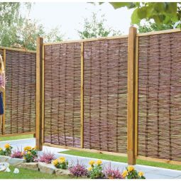 Clôture brise-vue en osier tressé 3