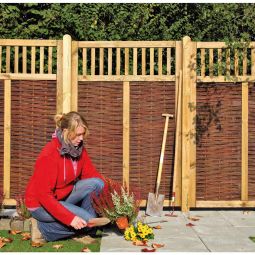 Clôture brise-vue en osier tressé 3