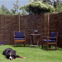Clôture brise-vue en osier tressé 4