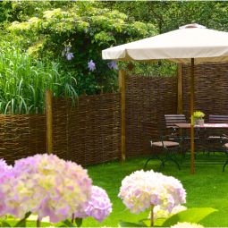 Clôture brise-vue en osier tressé 3