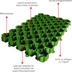 ACO Dalle à gazon 586x386x38 3