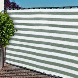 Brise-vue balcon gris-blanc 0,9x3m 3