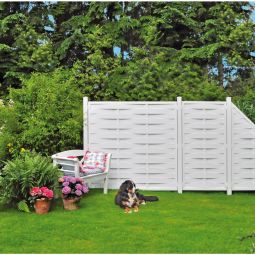 Clôture à lames blanche T&J 3