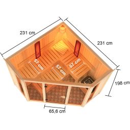 Sauna IR multifonctions Karibu Asta 4