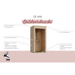 Karibu Douche d'extérieur bois non 5