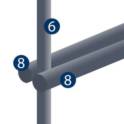 Kit clôture grillage double fils, 6